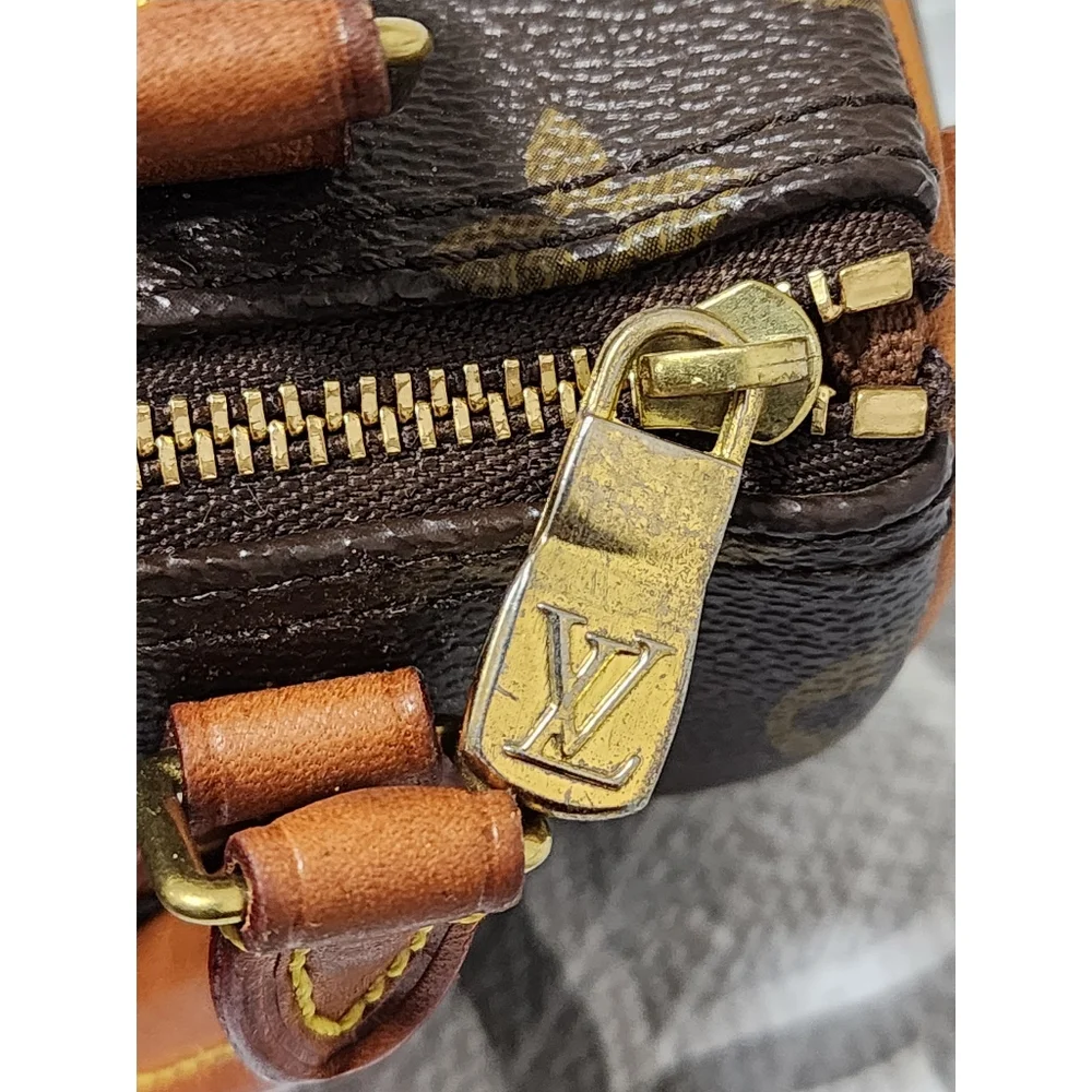 LOUIS VUITTON Monogram Mini Sac HL Boston Bag Brown
